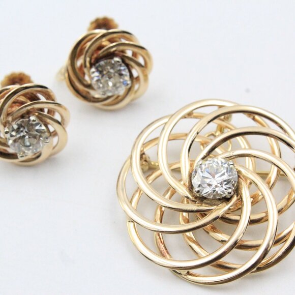 F & F Felger For Tiffany & Co 14K Gold 3.36 Carats Diamond VS1 S1 Jewelry Suite - Picture 7 of 16